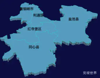 echarts吴忠市3d地图实例效果