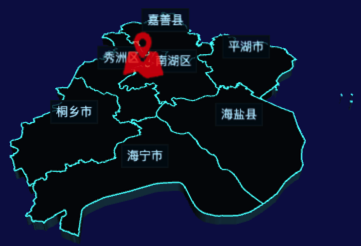 echarts嘉兴市3d地图自定义图标实例效果