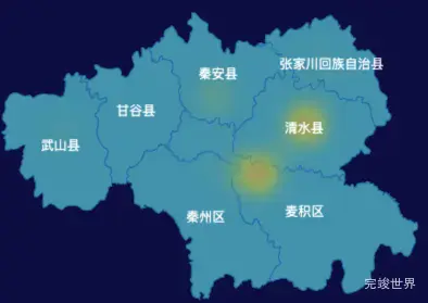 echarts天水市地图热力图效果实例