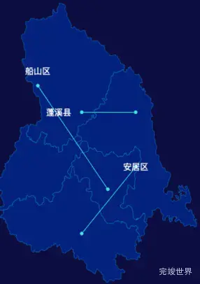 echarts遂宁市地图自定义引导线实例代码