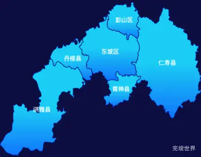 echarts眉山市地图局部颜色渐变实例