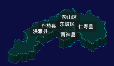 threejs眉山市地图3d地图label标签效果实例