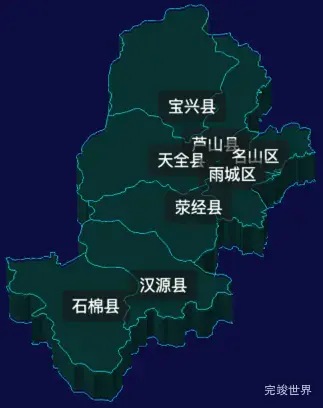 threejs雅安市地图3d地图label标签实例代码