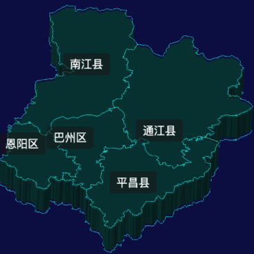 threejs巴中市地图3d地图label标签实例