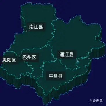 threejs巴中市地图3d地图label标签实例