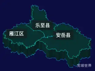 threejs资阳市地图3d地图label标签实例