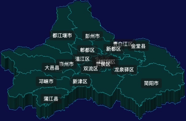 threejs成都市地图3d地图label标签演示实例