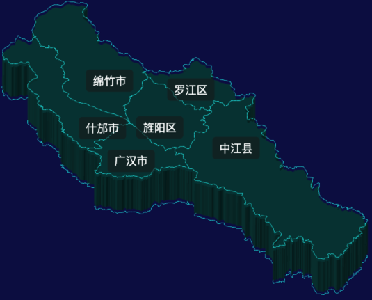 threejs德阳市地图3d地图label标签演示实例