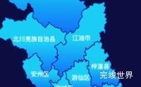 echarts绵阳市地图局部颜色渐变效果实例