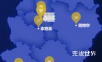 echarts吉林市地图水滴状气泡图演示实例