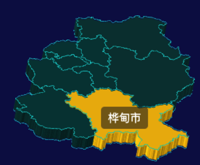 threejs吉林市地图3d地图鼠标移入显示标签并高亮效果实例