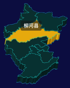 threejs通化市地图3d地图鼠标移入显示标签并高亮效果