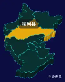 threejs通化市地图3d地图鼠标移入显示标签并高亮效果