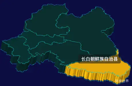 threejs白山市地图3d地图鼠标移入显示标签并高亮效果实例