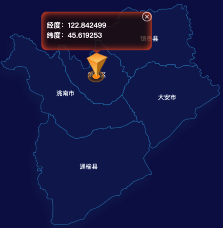 echarts白城市地图根据经纬度显示自定义html弹窗实例