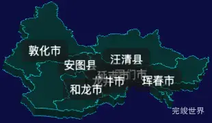 threejs延边朝鲜族自治州地图3d地图label标签实例