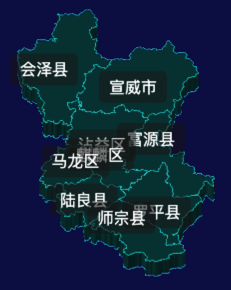 threejs曲靖市地图3d地图label标签效果