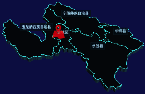 echarts丽江市地图3d地图自定义图标演示实例