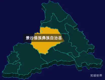 threejs普洱市地图3d地图鼠标移入显示标签并高亮实例代码