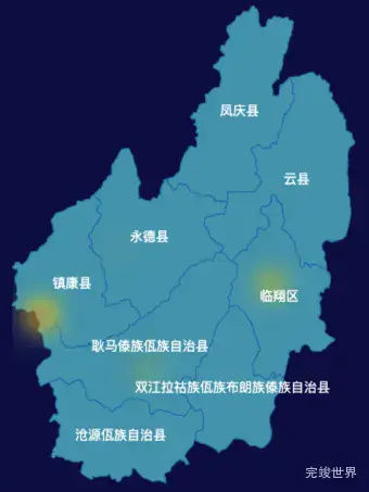 echarts临沧市地图热力图效果实例