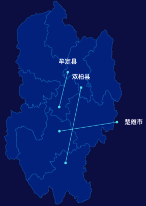echarts楚雄彝族自治州地图自定义引导线实例