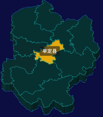 threejs楚雄彝族自治州地图3d地图鼠标移入显示标签并高亮代码演示