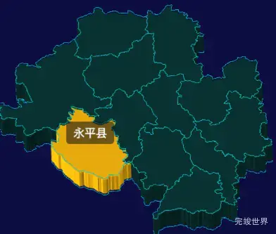 threejs大理白族自治州地图3d地图鼠标移入显示标签并高亮代码演示