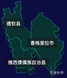 threejs迪庆藏族自治州地图3d地图label标签代码演示