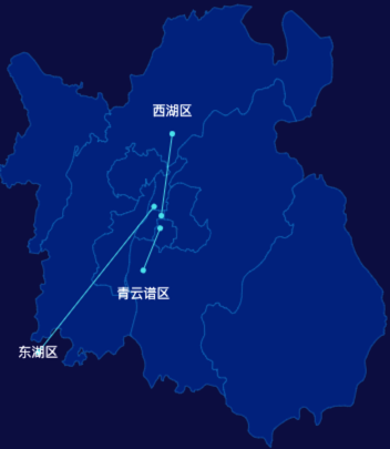 echarts南昌市地图自定义引导线实例代码