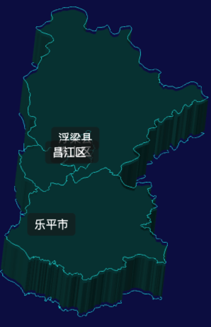 threejs景德镇市地图3d地图label标签效果