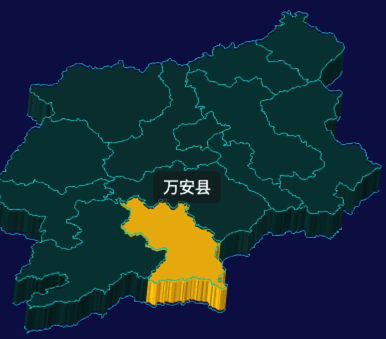 echarts吉安市地图3d地图自定义图标效果
