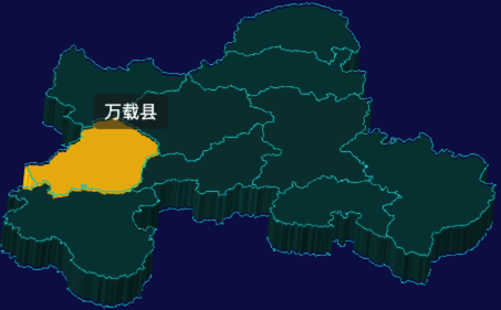 threejs宜春市地图3d地图鼠标移入显示标签并高亮效果