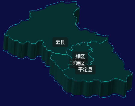 threejs阳泉市地图3d地图label标签效果