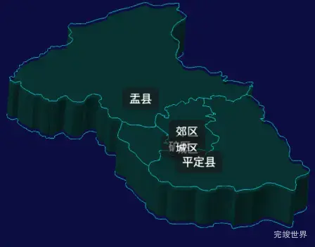 threejs阳泉市地图3d地图label标签效果