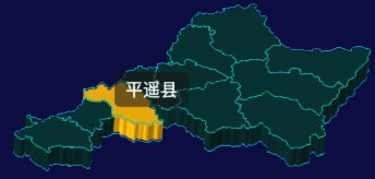 threejs晋中市地图3d地图鼠标移入显示标签并高亮代码演示