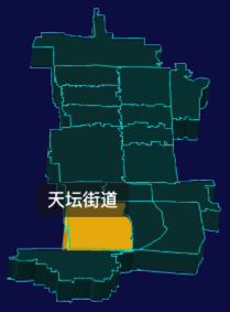 threejs北京市东城区地图3d地图鼠标移入显示标签并高亮实例代码