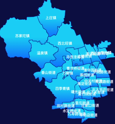 echarts北京市海淀区地图渲染效果