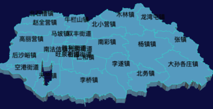 echarts北京市顺义区地图3d地图代码演示