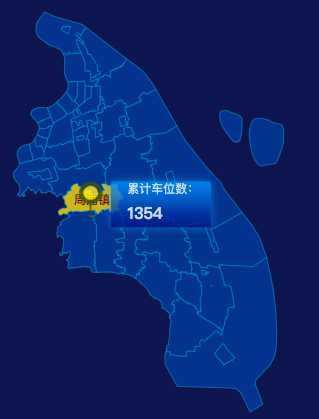 echarts上海市浦东新区地图点击地图插小旗演示实例