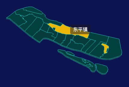 threejs上海市崇明区地图3d地图鼠标移入显示标签并高亮实例