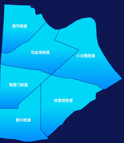 echarts天津市和平区地图局部颜色渐变实例