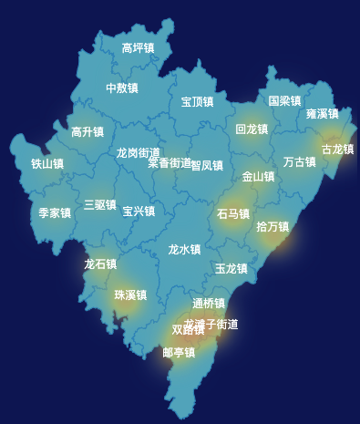 echarts重庆市大足区地图热力图实例