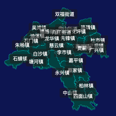 threejs重庆市江津区地图3d地图label标签演示实例