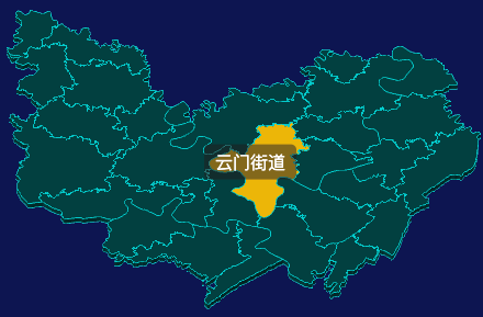 threejs重庆市合川区地图3d地图鼠标移入显示标签并高亮实例代码