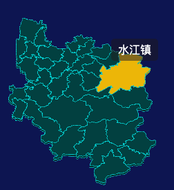 threejs重庆市南川区地图3d地图鼠标移入显示标签并高亮演示实例