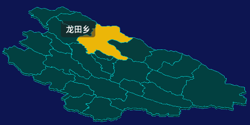 threejs重庆市城口县地图3d地图鼠标移入显示标签并高亮演示实例