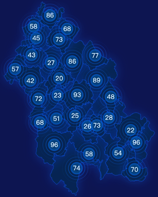 echarts重庆市丰都县地图圆形波纹状气泡图实例代码