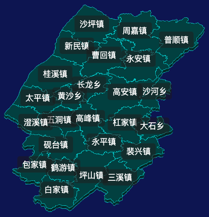 threejs重庆市垫江县地图3d地图label标签演示实例
