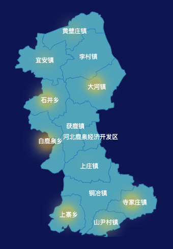 echarts石家庄市鹿泉区地图热力图实例代码