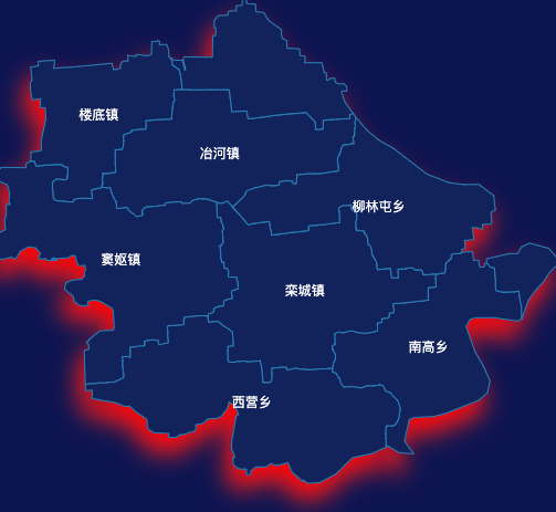 echarts石家庄市栾城区地图阴影效果
